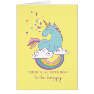 ¡Tarjeta linda del unicornio - "tan muchas razones
