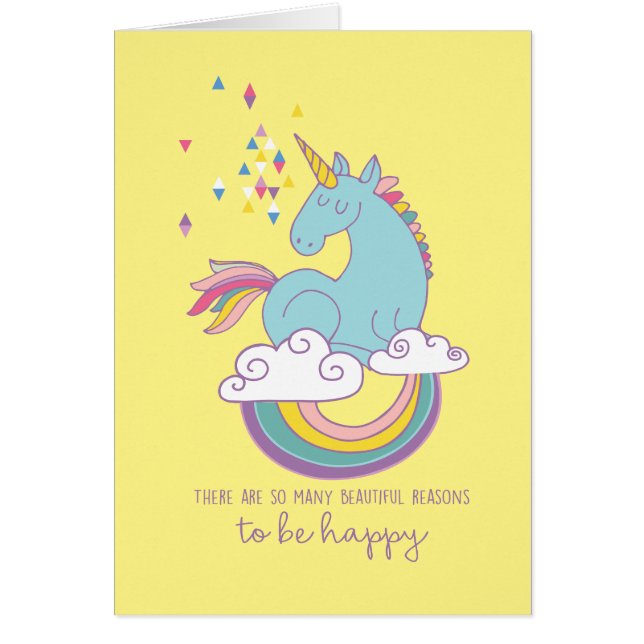 ¡Tarjeta linda del unicornio - "tan muchas razones (Frente)
