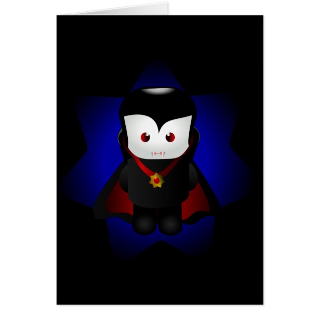 Tarjeta linda del vampiro de Chibi - fondos (Frente)