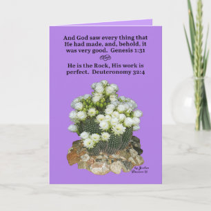 Tarjeta Linda Escritura Cactus Génesis 1:31, Deuteronomio