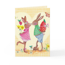 Tarjeta linda feliz de los conejitos el | pascua