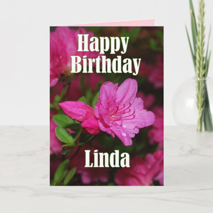 Tarjeta Linda Pink Azalea Feliz cumpleaños 