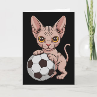 Tarjeta Linda Sphynx Fútbol Solo Chica Que Ama Gatos Pelot
