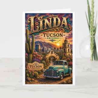 Tarjeta Linda Tucson Arizona Personalizado del Suroeste