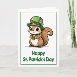 Tarjeta Lindo ardilla del día de San Patricio con sombrero
