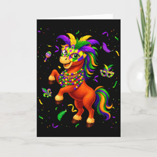 Tarjeta Lindo caballo de Mardi Gras Amantes Martes de Carn