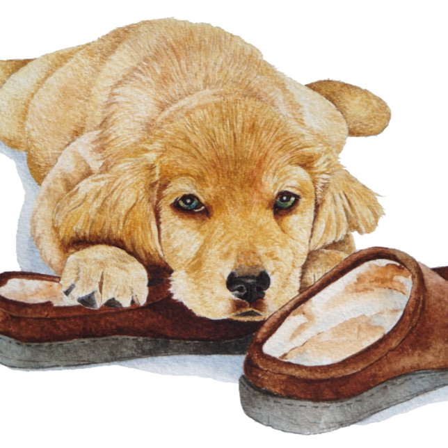 Tarjeta lindo cachorro dorado recuperador triste perro que (Subido por el creador)