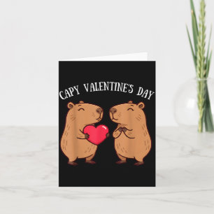 Tarjeta Lindo Capy Día de San Valentín Amantes de Carpinch