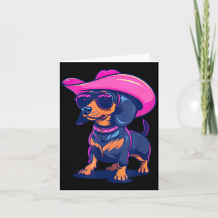 Tarjeta Lindo Dachshund Perrito Salchicha con Sombrero de 