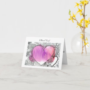 Tarjeta Lindo Día de San Valentín con Bolígrafo, Tinta y A