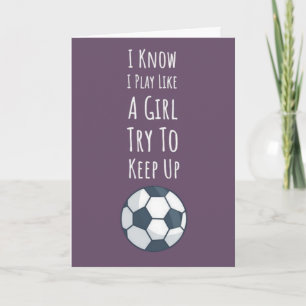 Tarjeta Lindo Fútbol Rosa Para Chicas