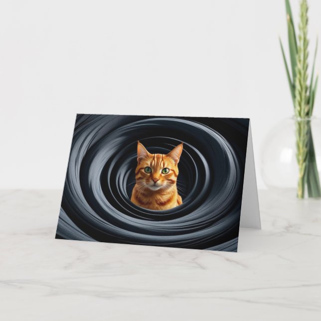 Tarjeta Lindo Gato Atigrado Naranja Torbellino (Anverso)