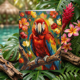 Tarjeta Lindo guacamayo loro Pretty Impasto Feliz Cumple