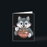 Tarjeta Lindo Husky Comiendo Ramen Japonés Kawaii Perro Fi<br><div class="desc">Lindo Husky Comiendo Ramen Japonés Kawaii Perro Fideos</div>