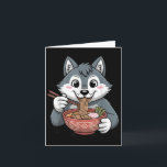 Tarjeta Lindo Husky Comiendo Ramen Japonés Kawaii Perro Fi<br><div class="desc">Lindo Husky Comiendo Ramen Japonés Kawaii Perro Fideos</div>