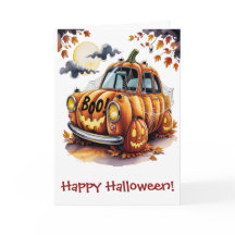 Lindo Jack O Lantern Calabaza Coche Espeluznante d