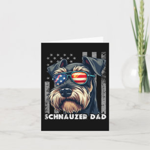 Tarjeta Lindo Mini Schnauzer Papá Día del Padre Bandera de