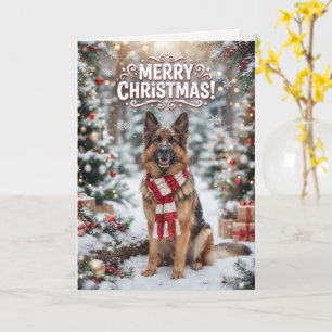 Tarjeta Lindo pastor alemán Amante de perros en Navidad