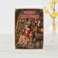 Lindo pastor alemán Amante del perro de Navidad