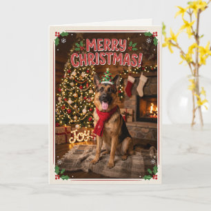 Tarjeta Lindo pastor alemán Amante del perro de Navidad