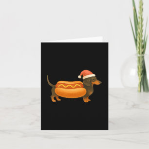 Tarjeta Lindo Pequeño Navideño Divertido Hot Dog Dachshund