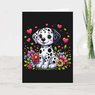 Tarjeta Lindo perro dálmata con corazones Dálmata de San V