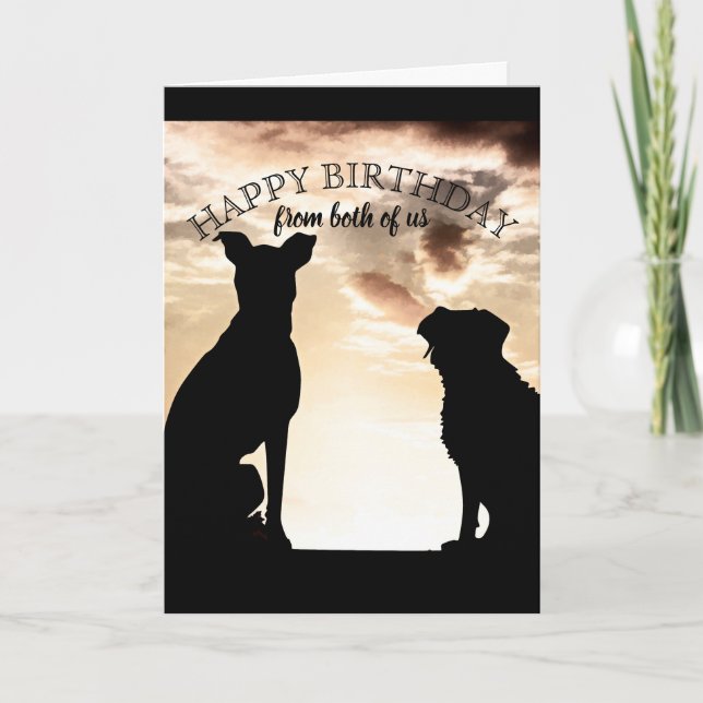 Tarjeta lindo perro feliz cumpleaños de ambas cartas (Anverso)