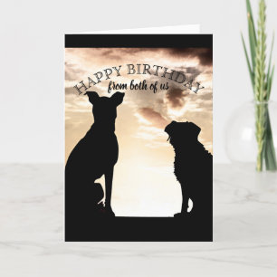 Tarjeta lindo perro feliz cumpleaños de ambas cartas