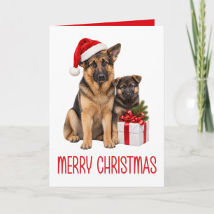 Tarjeta Lindo perro pastor alemán de Navidad Amante de los