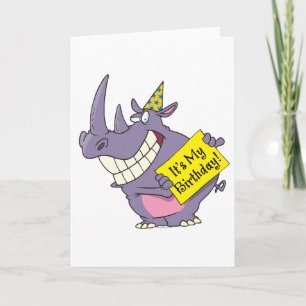 Tarjeta lindo personalizado de celebración de fiesta rinoc
