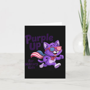 Tarjeta Lindo púrpura para gato militar de niños militares