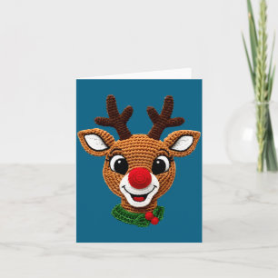 Tarjeta Lindo reno Rudolph ganchillo pijama de Navidad vac