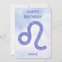 Lindo signo de Leo personalizado cumpleaños feliz