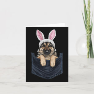 Tarjeta Lindo sombrero de conejo de perro pastor alemán li