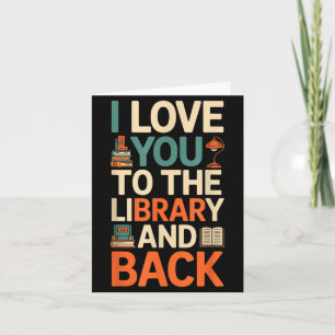 Tarjeta Lindo te amo biblioteca atrás cita divertida bibli