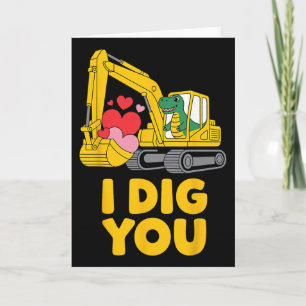 Tarjeta Lindo te quiero lindo excavador de dinosaurios San