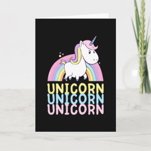 Tarjeta Lindo Unicornio Con Arcoíris Regalo Para Niñas