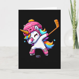 Tarjeta Lindo Unicornio Hace Dabbing Hockey Sobre Hielo Ch