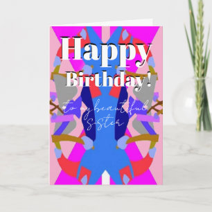 Tarjeta lindo y feliz deseo de cumpleaños de la hermana