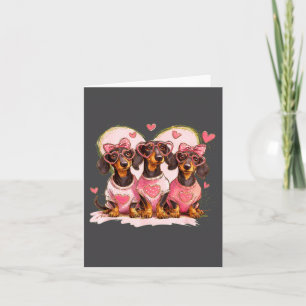 Tarjeta Lindos Dachshund San Valentín Corazón Amante Perro