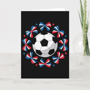 Tarjeta Lindos lazos de fútbol coqueto Día del Juego Mama 
