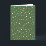 Tarjeta Lindos lunares de invierno en manta verde<br><div class="desc">Linda tarjeta de felicitación de lunares de invierno en verde y turquesa para todas las ocasiones</div>
