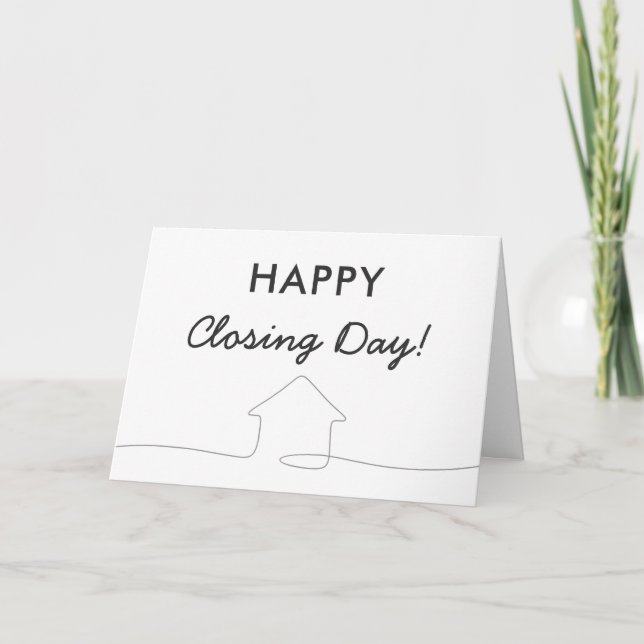 Tarjeta Line Art Closing Day Neutral Real Estate Agent (Anverso)