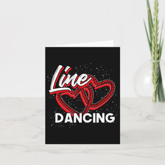 Tarjeta Line Dancing Lover Cowboy Valentines Day Gift Line (Anverso)