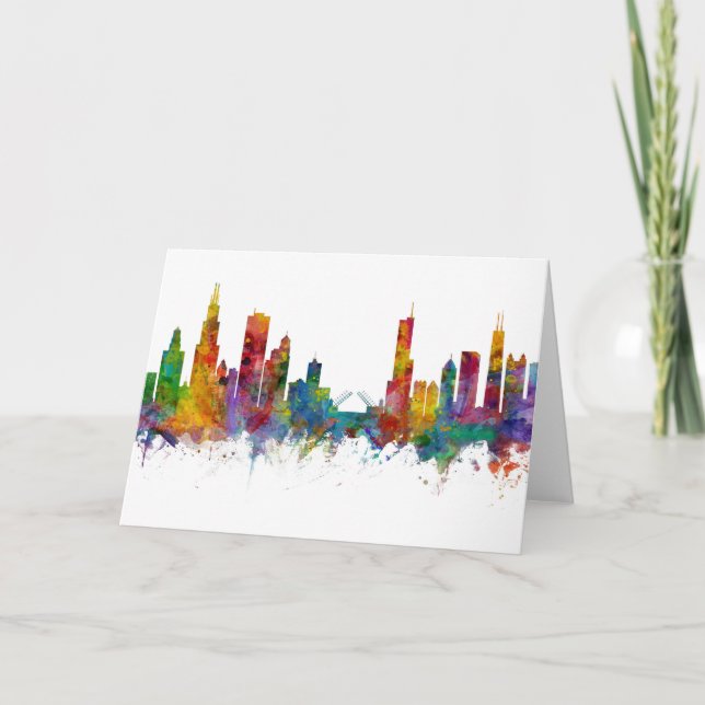 Tarjeta Línea aérea de Chicago Illinois (Anverso)
