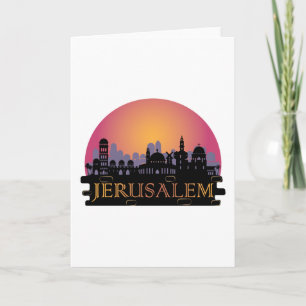 Tarjeta Línea aérea de la ciudad vieja de Jerusalén - Viaj