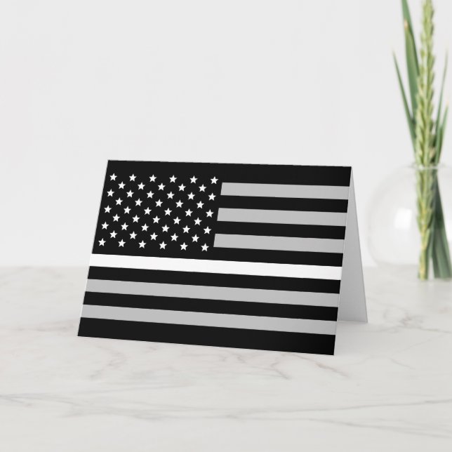 Tarjeta Línea blanca fina bandera americana del ccsme EMT (Anverso)