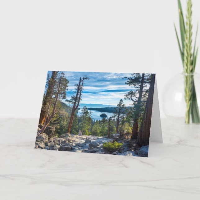 Tarjeta Línea costera | Bahía Esmeralda, Lago Tahoe, Calif (Anverso)