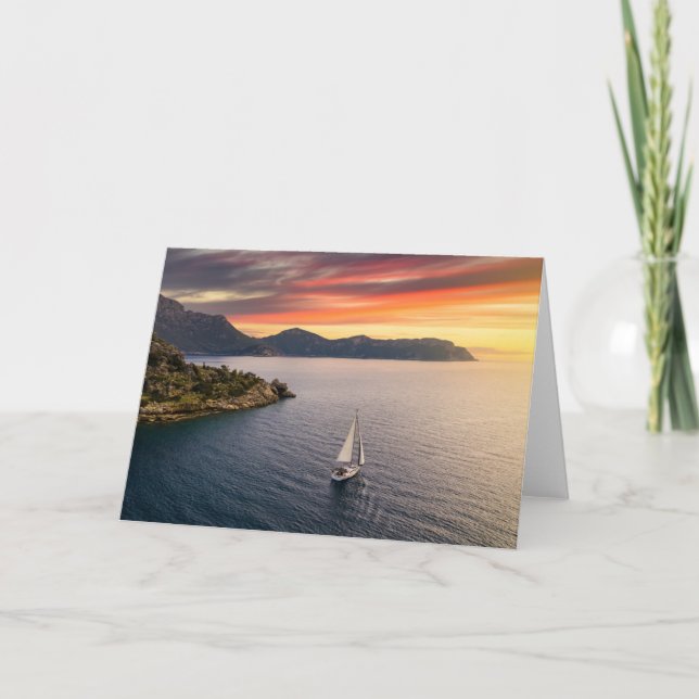 Tarjeta Línea costera | Bodrum, Turquía (Anverso)