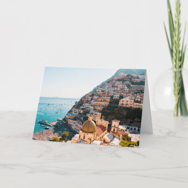 Tarjeta Línea costera | Positano Italia, Aldea Cliffside (Anverso)